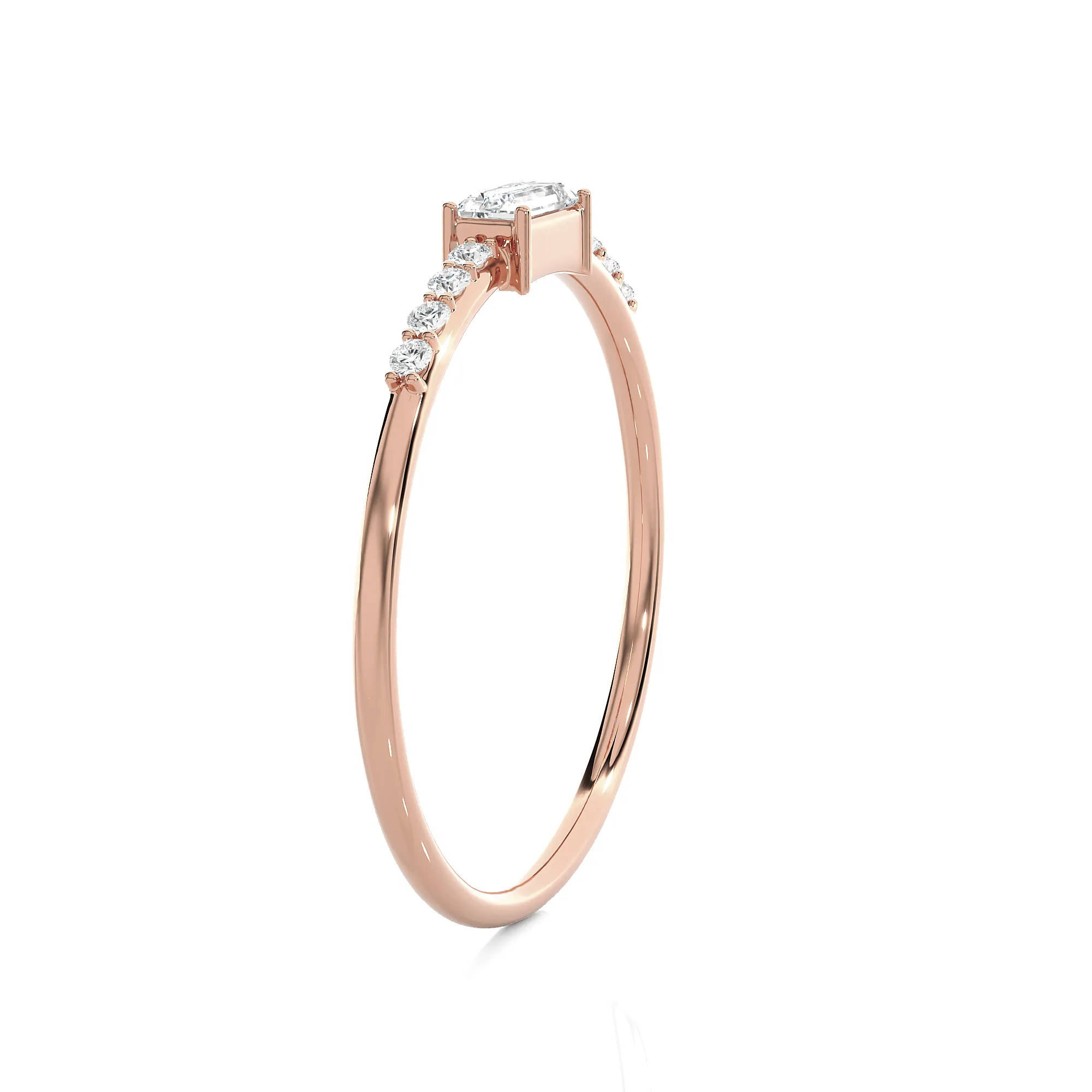 1/6 ctw Emerald-Cut Lab Grown Diamond Ring