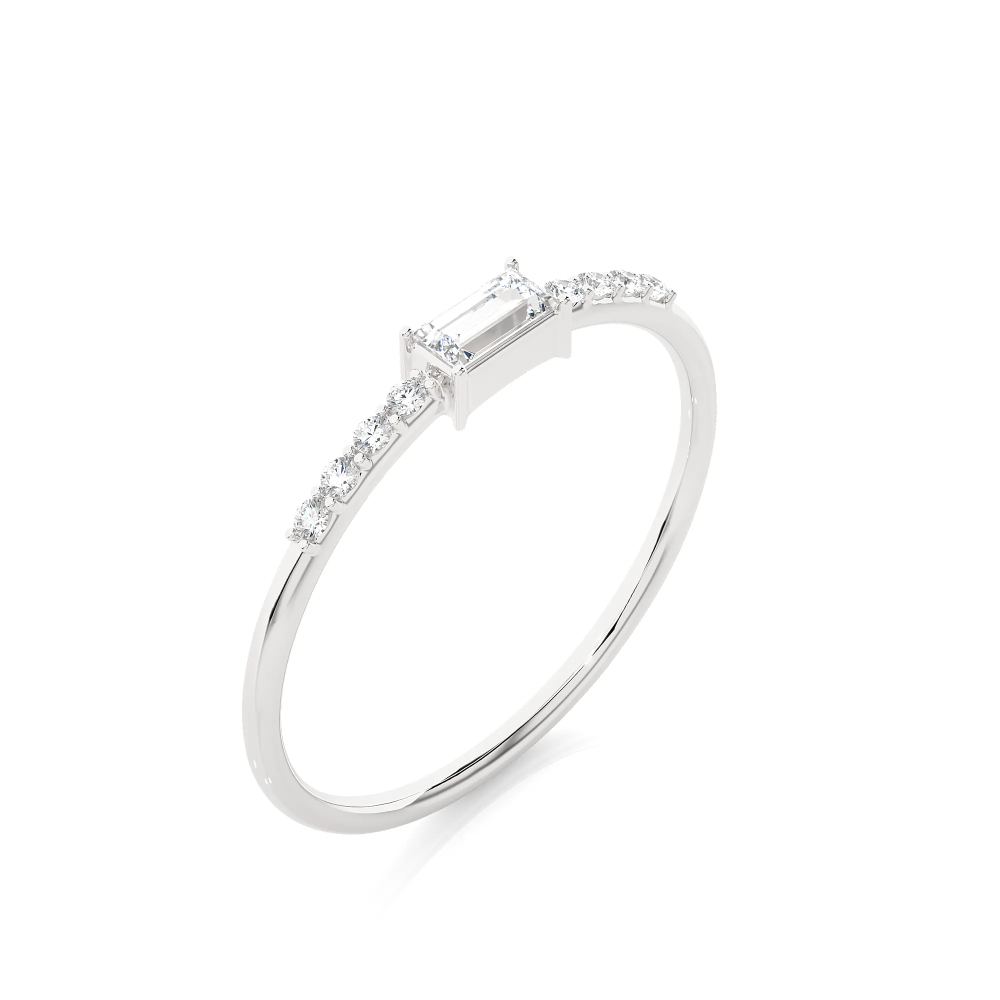 1/6 ctw Emerald-Cut Lab Grown Diamond Ring