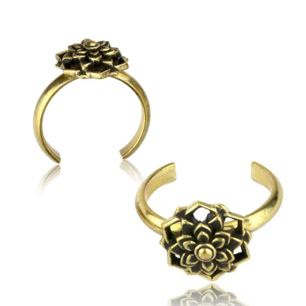 Brass Flower Mandala Toe Ring