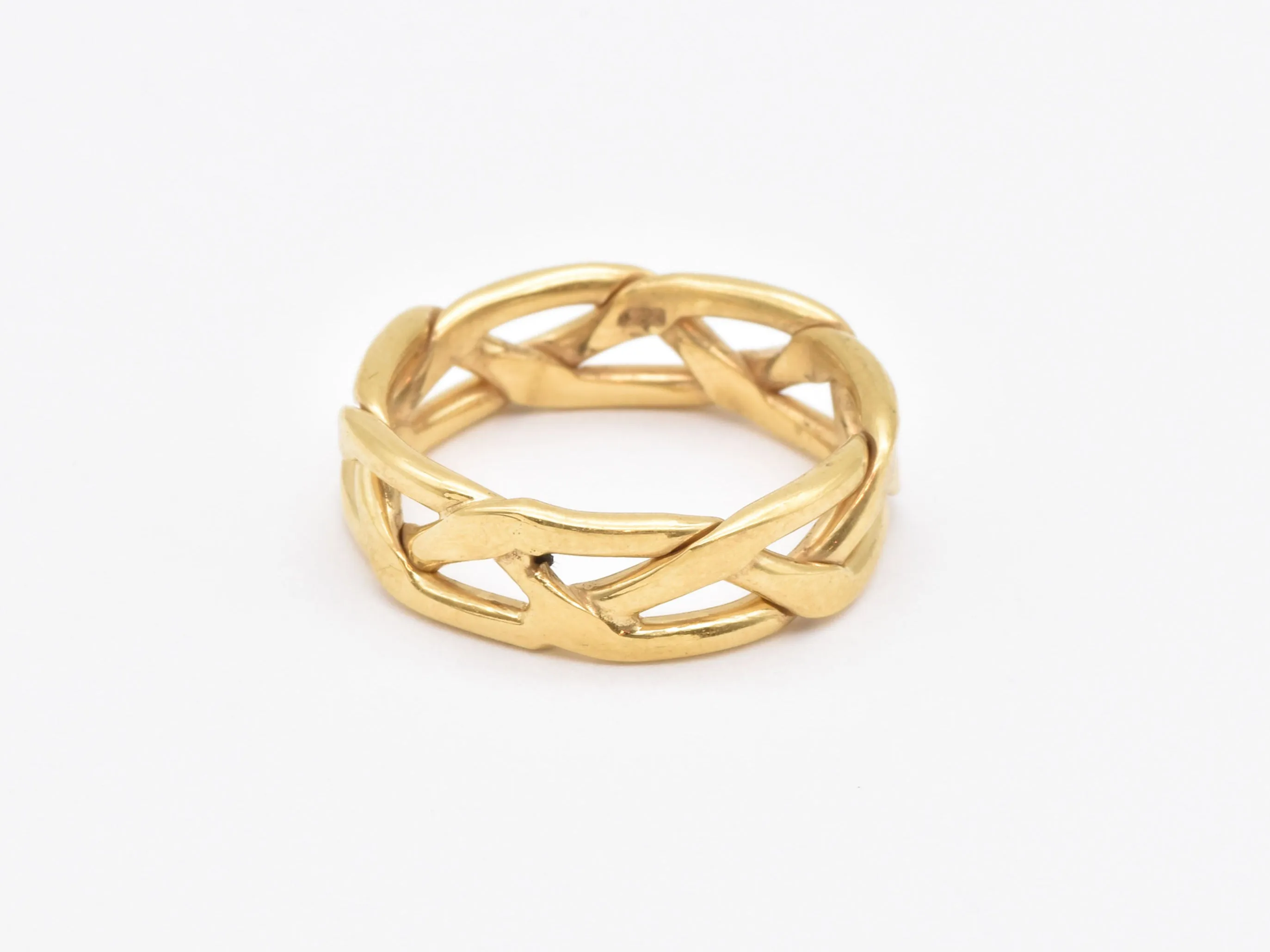 Gold Chain Ring - Gold Braided Ring, Chain Link Ring