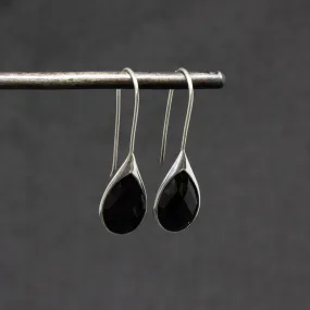Minimal Gemstone Teardrop Earrings