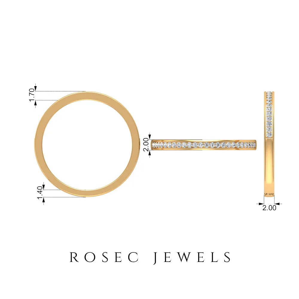 Pinpoint Set Natural Diamond Minimal Half Eternity Band Ring