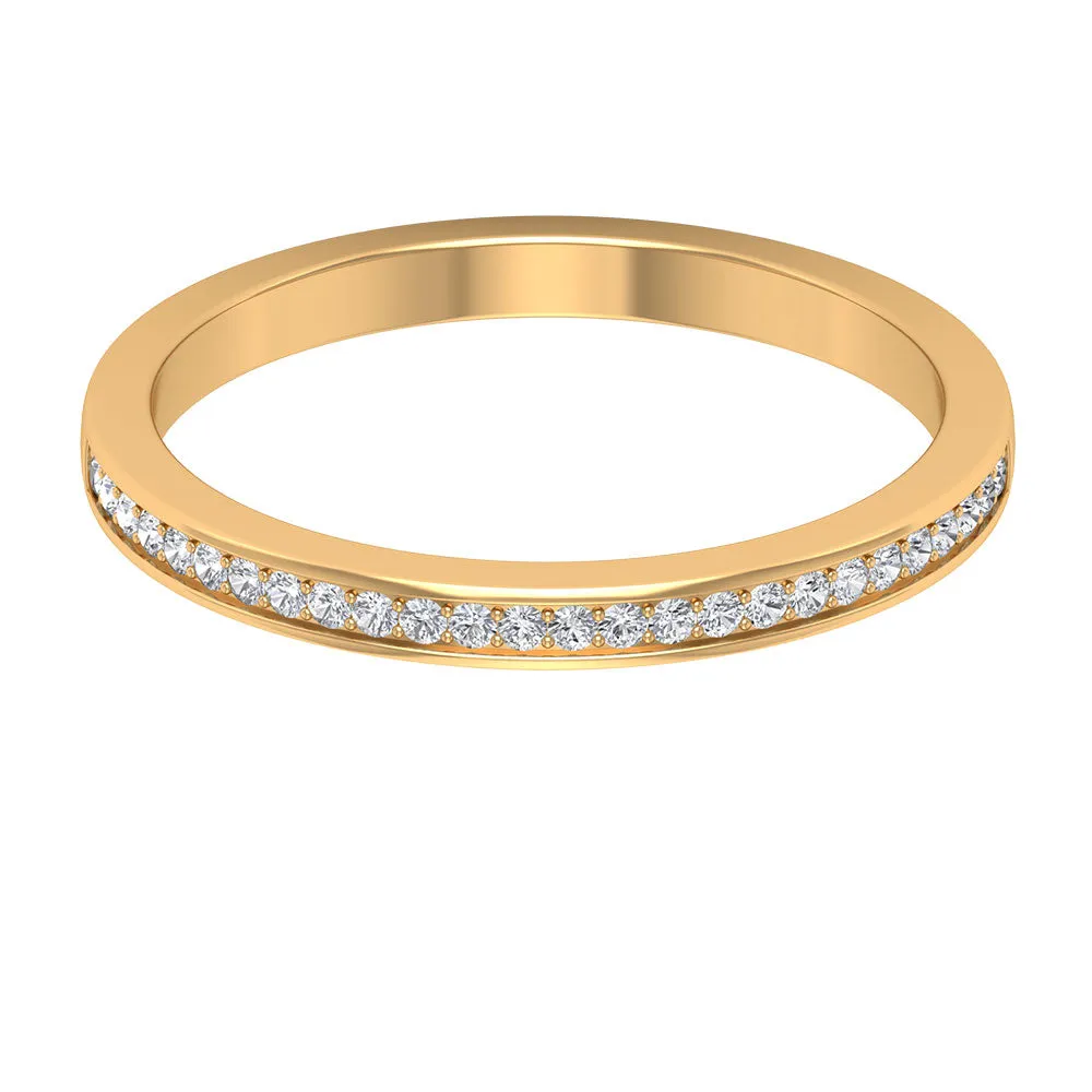 Pinpoint Set Natural Diamond Minimal Half Eternity Band Ring