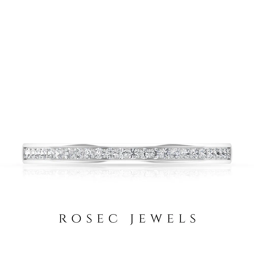 Pinpoint Set Natural Diamond Minimal Half Eternity Band Ring