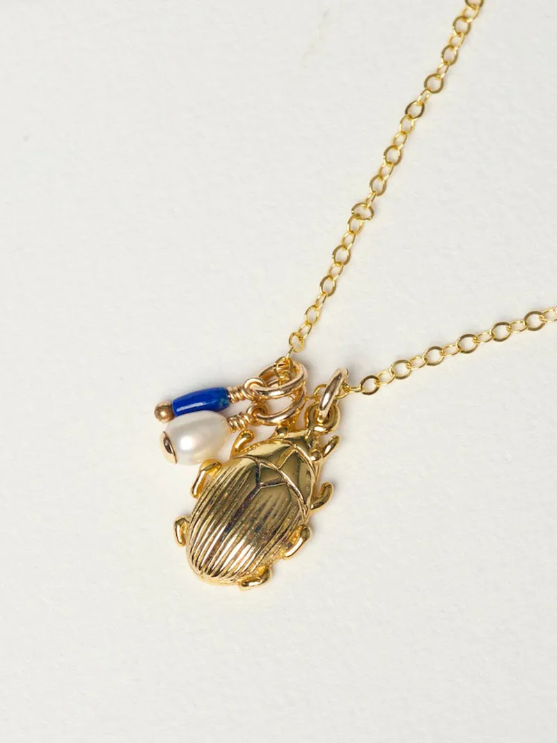 Scarab Necklace | Gold