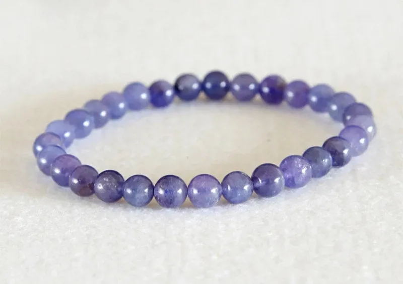 Tanzanite Bracelet, Natural Tanzanite Jewelry, 6mm Tanzanite Jewelry, Beaded Bracelet, Beads Bracelet, Gemstone December Birthstone Mala