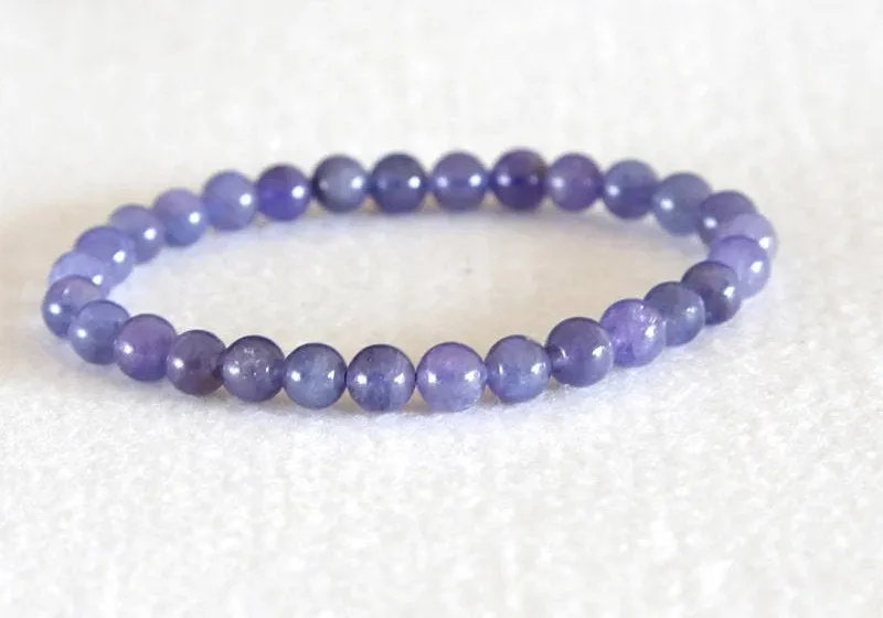 Tanzanite Bracelet, Natural Tanzanite Jewelry, 6mm Tanzanite Jewelry, Beaded Bracelet, Beads Bracelet, Gemstone December Birthstone Mala