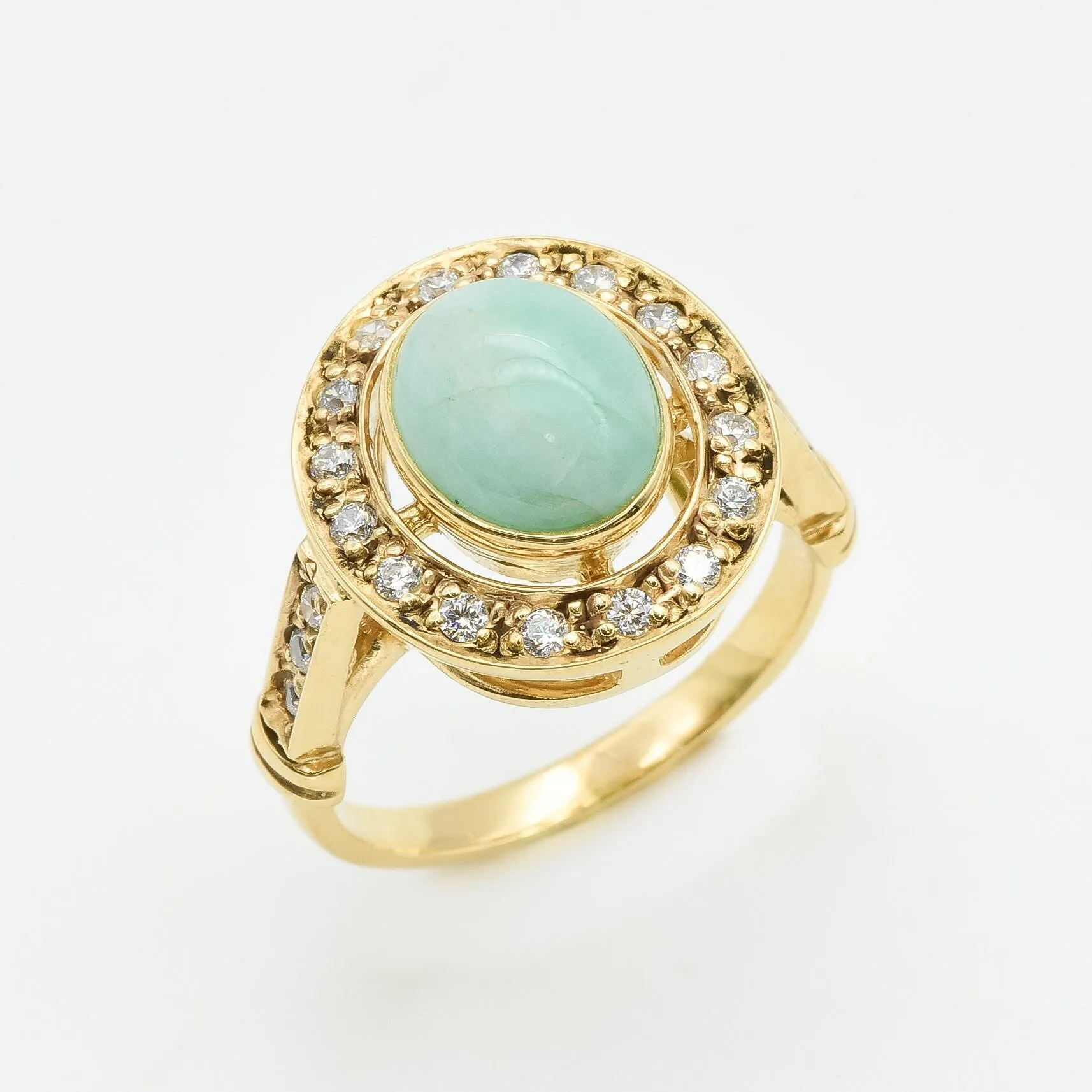 Victorian Emerald Gold Ring - Halo Ring, Natural Emerald Ring, May Birthstone Ring