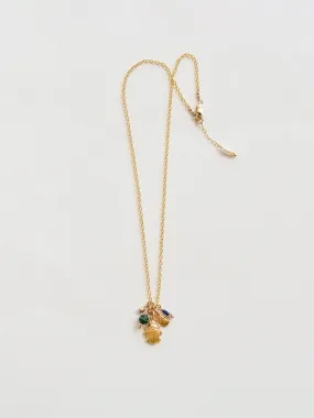 Wadj Necklace | Gold with Lapis Lazuli & Malachite